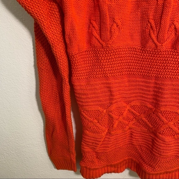 Talbots Boatneck Sweater Orange Anchor Knit - Picture 8 of 16
